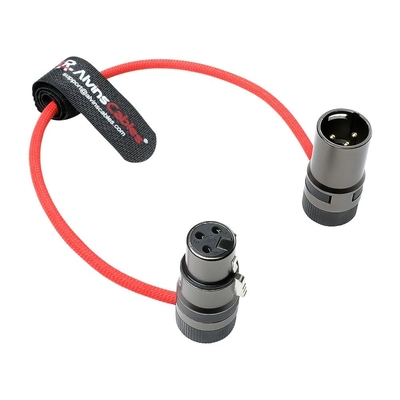 Alvin's Cables Rotatable Low-Profile XLR 3 Pin Male to Female Ultra-Flexible Cable, Aramid-Reinforced for Sony|Canon|Blackmagic Pro Cameras & Studio Audio(Red)