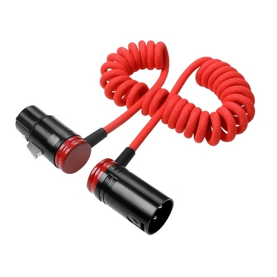 Alvin's Cables Low-Profile XLR 3 Pin Male to Female Ultra-Flexible Coiled Cable, Aramid-Reinforced for Sony|Canon|Blackmagic Pro Cameras & Studio Audio(Red)