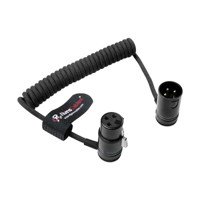 Alvin's Cables Low-Profile XLR 3 Pin Male to Female Ultra-Flexible Coiled Cable, Aramid-Reinforced for Sony|Canon|Blackmagic Pro Cameras & Studio Audio(Black)