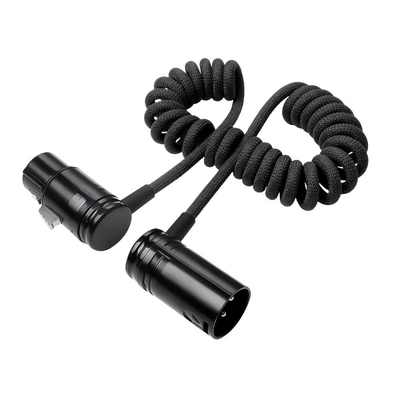 Alvin's Cables Low-Profile XLR 3 Pin Male to Female Ultra-Flexible Coiled Cable, Aramid-Reinforced for Sony|Canon|Blackmagic Pro Cameras & Studio Audio(Black)