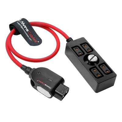 Alvin's Cables Smart D-tap Power Splitter Cable, Smart Dtap Male to 4 Port DTap Female Splitter Hub Braided Power Cable for ARRI RED Teradek SmallHD SmallRig V-Mount|Gold-Mount Battery 40cm/15.7inches