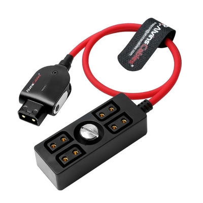 Alvin's Cables Smart D-tap Power Splitter Cable, Smart Dtap Male to 4 Port DTap Female Splitter Hub Braided Power Cable for ARRI RED Teradek SmallHD SmallRig V-Mount|Gold-Mount Battery 40cm/15.7inches