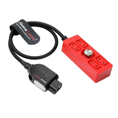 Alvin's Cables Smart D-tap Power Splitter Cable, Dtap Male to 4 Port DTap Female Splitter Hub Ultra Soft Power Cable for ARRI RED Teradek SmallHD SmallRig V-Mount Battery 40cm/15.7in Red