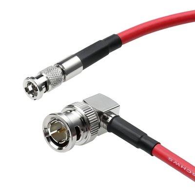 Alvin's Cables Micro BNC to BNC Cable 12G-SDI High Speed 4K UHD Video Coaxial Cable, Right Angle BNC 75 Ohm Ultra-Slim for Blackmagic Video Assist 5" Monitor,Red 50CM|19.7inches