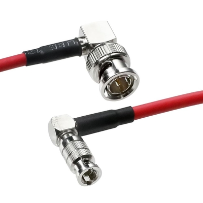 Alvin's Cables Micro BNC to BNC Cable 12G-SDI High Speed 4K UHD Video Coaxial Cable, 75 Ohm Ultra-Slim for Blackmagic Video Assist 5" Monitor,Red,Right Angle 50CM|19.7inches