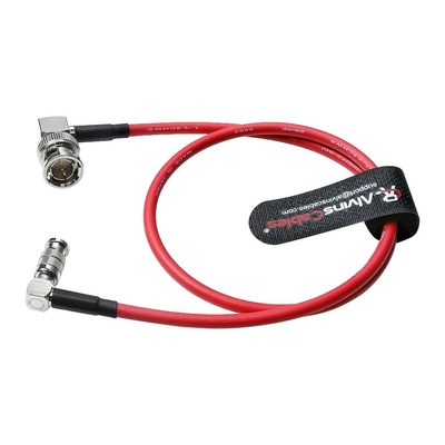Alvin's Cables Micro BNC to BNC Cable 12G-SDI High Speed 4K UHD Video Coaxial Cable, 75 Ohm Ultra-Slim for Blackmagic Video Assist 5" Monitor,Red,Right Angle 50CM|19.7inches