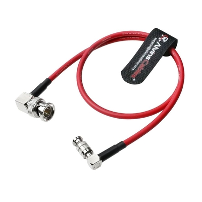 Alvin's Cables Micro BNC to BNC Cable 12G-SDI High Speed 4K UHD Video Coaxial Cable, 75 Ohm Ultra-Slim for Blackmagic Video Assist 5" Monitor,Red,Right Angle 50CM|19.7inches