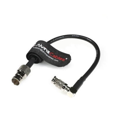 Alvin's Cables 12G Micro BNC to BNC Female Adapter Cable, High Density 4K UHD Video Coaxial Cable, 75 Ohm Ultra-Slim for Blackmagic Video Assist 5" Monitor, Right Angle Micro BNC 7.9inches
