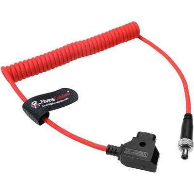 Alvin's Cables Atomos Ninja V D-tap Power Cable, 1.6-4ft Dtap to Locking DC 2.1 Coiled Cable for Blackmagic Video Assist, for Hollyland Mars 400S, Ultra Flexible