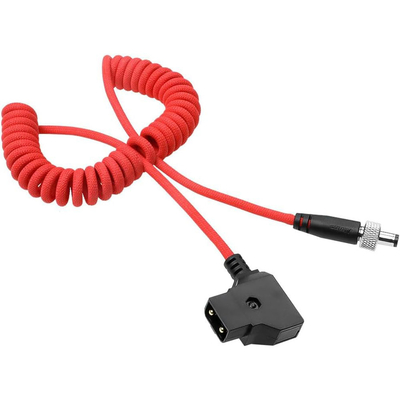 Alvin's Cables Atomos Ninja V D-tap Power Cable, 1.6-4ft Dtap to Locking DC 2.1 Coiled Cable for Blackmagic Video Assist, for Hollyland Mars 400S, Ultra Flexible