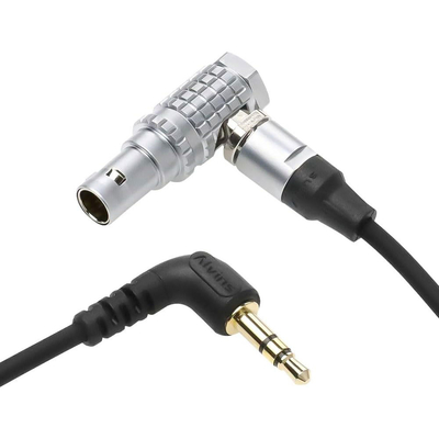 Alvin's Cables Timecode-Out-Cable for Sound-Devices|Tentacle-Sync Time-Code from 5-Pin-Male Right-Angle to 1/8"|3.5mm TRS 6Inch|15CM
