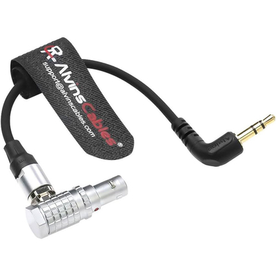 Alvin's Cables Timecode-Out-Cable for Sound-Devices|Tentacle-Sync Time-Code from 5-Pin-Male Right-Angle to 1/8"|3.5mm TRS 6Inch|15CM