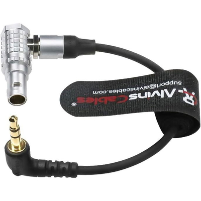 Alvin's Cables Timecode-Out-Cable for Sound-Devices|Tentacle-Sync Time-Code from 5-Pin-Male Right-Angle to 1/8"|3.5mm TRS 6Inch|15CM