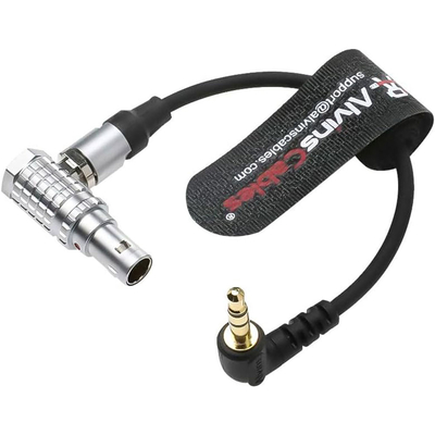 Alvin's Cables Timecode-Out-Cable for Sound-Devices|Tentacle-Sync Time-Code from 5-Pin-Male Right-Angle to 1/8"|3.5mm TRS 6Inch|15CM