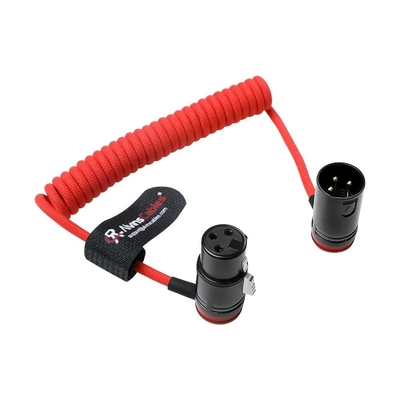 Alvin's Cables Low-Profile XLR 3 Pin Male to Female Ultra-Flexible Coiled Cable, Aramid-Reinforced for Sony|Canon|Blackmagic Pro Cameras & Studio Audio(Red)