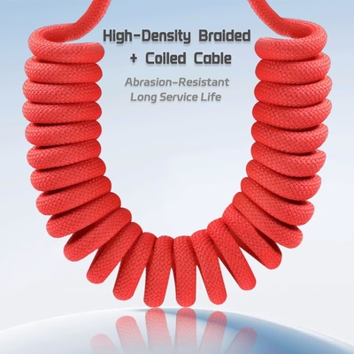 Alvin's Cables Low-Profile XLR 3 Pin Male to Female Ultra-Flexible Coiled Cable, Aramid-Reinforced for Sony|Canon|Blackmagic Pro Cameras & Studio Audio(Red)