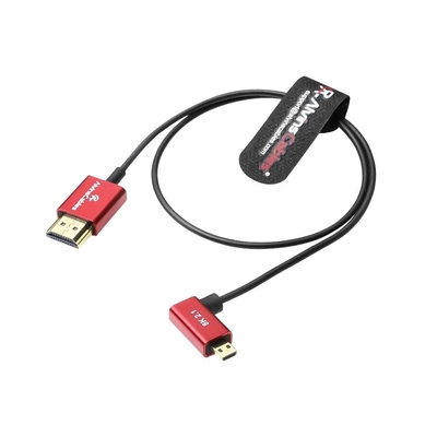 Alvin's Cables 8K 2.1 Micro HDMI Right Angle to HDMI Ultra-Thin Coiled Cable for Atomos Ninja V, 8K@60Hz 4K@120Hz High-Speed HDMI Cable for Sony A7RIII A7II A7M3, for Canon R5 M6, 45cm|18in