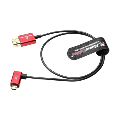 Alvin's Cables 8K 2.1 Micro HDMI Right Angle to HDMI Ultra-Thin Coiled Cable for Atomos Ninja V, 8K@60Hz 4K@120Hz High-Speed HDMI Cable for Sony A7RIII A7II A7M3, for Canon R5 M6, 45cm|18in
