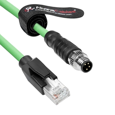 Alvin's Cables M8 A-Code 4 Pin Male to RJ45 Ethernet Cable Cat6a High-Flex Shielded for Beckhoff ZK1090-3191 Industrial Automation EtherCAT Fieldbus 26ft/8m