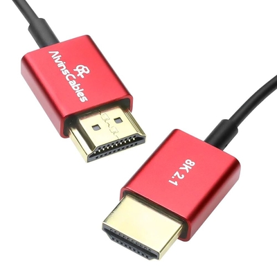 Alvin's Cables 8K 2.1 Ultra-Thin Left Angle Micro HDMI to HDMI Coiled Cable for Atomos Ninja V, 8K@60Hz 4K@120Hz High-Speed HDMI Cable for Sony A7RIII A7II A7M3, for Canon R5 M6