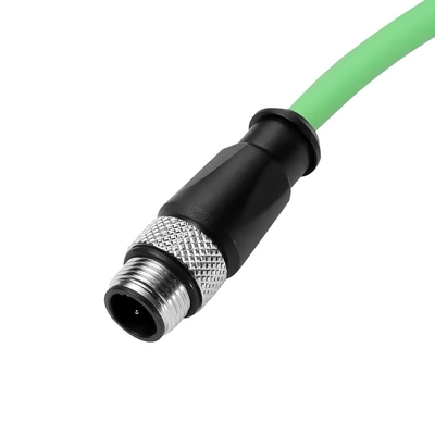 Alvin's Cables M8 A-Code 4 Pin Male to M12 D-Code 4 Pin Male Ethernet Cable High-Flex Shielded Cat6a for Beckhoff ZK1090-3161, PROFINET, EtherCAT, Industrial Automation, Robotics 3.3ft/1m