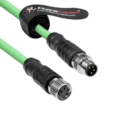 Alvin's Cables M8 A-Code 4 Pin Male to 4 Pin Female Cable High-Flex Shielded for Beckhoff ZK1090-3132 Industrial Automation EtherCAT Fieldbus 26ft/8m