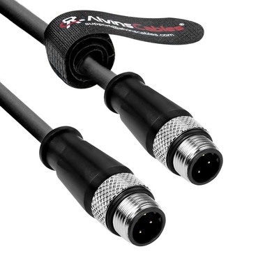 Alvin's Cables M12 D-Code 4 Pin Male to M12 D-Code 4 Pin Male Ethernet Cable for Keyence Baumer Sick Camera, High-Flex Cat6a Cable for Industrial Automation, EtherCAT/PROFINET, Robotics 26.2ft/8m
