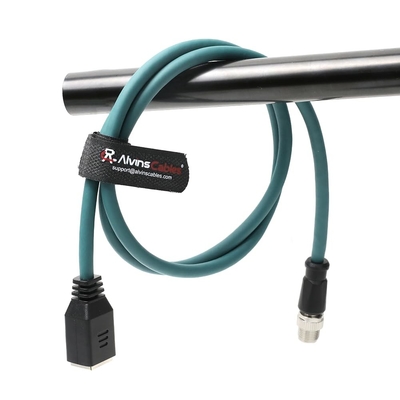 Alvin's Cables M12 X-Code 8 Pin Male to RJ45 Female Ethernet Cable for Cognex Keyence Camera, RJ45 Female Socket High-Flex Cat6a Cable for Industrial Automation,Robotics 26.2ft/8m Green