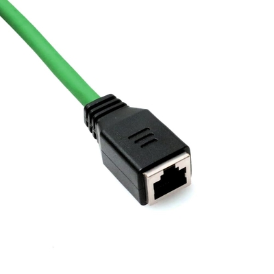 Alvin's Cables M12 D-Code 4 Pin Male to RJ45 Female Ethernet Cable for Industrial Camera Sensor, RJ45 Female Socket High-Flex Cat6a Cable for Automation Application 3.3ft/1m Green