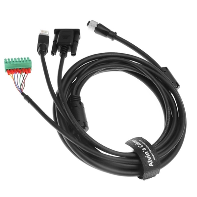 Alvin's Cables M12 A-Code 17 Pin Power Data Ethernet Cable for Hikrobot ID2000 ID3000 Barcode Readers, SC2000 SC3000 Vision Sensors, M12 17 Pin Female to RJ45 DB9 Interface Integrated Cable 26.2ft/8m