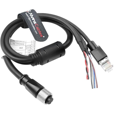 Alvin's Cables M12 12 Pin Power Functional Ethernet Cable for DJI Livox HAP(TX) Mid-70 Mid-360 LiDAR Sensor, M12 Aviation 12 Pin Female to RJ45 1 to 3 Breakout Cable 65.6ft/20m