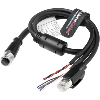 Alvin's Cables M12 12 Pin Power Functional Ethernet Cable for DJI Livox HAP(TX) Mid-70 Mid-360 LiDAR Sensor, M12 Aviation 12 Pin Female to RJ45 1 to 3 Breakout Cable 65.6ft/20m