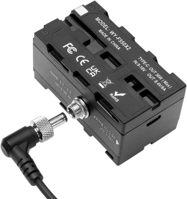 Alvin’s Cables D-tap to Double-Sided NP-F Dummy Battery Power Cable for Atomos Ninja| SmallHD| Feelworld Monitor, NP-F550| F570| F770| F970 Dummy Battery Power Adapter with Type-C Port,60CM|24in