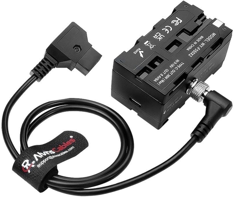 Alvin’s Cables D-tap to Double-Sided NP-F Dummy Battery Power Cable for Atomos Ninja| SmallHD| Feelworld Monitor, NP-F550| F570| F770| F970 Dummy Battery Power Adapter with Type-C Port,60CM|24in