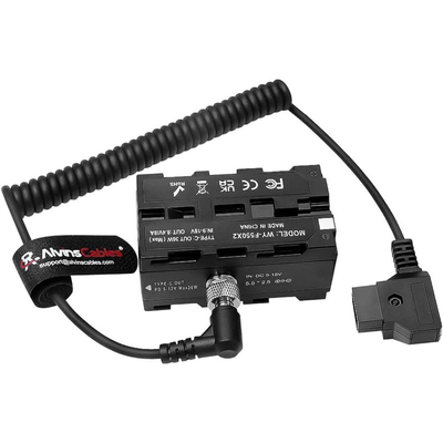 Alvin's D Tap to NP F Dummy Battery Cable for Atomos Ninja Monitors  Coiled Type C 58 chars