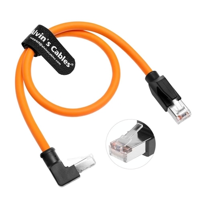 Alvin's Cables Cat6 Shielded RJ45 Cable  2ft Up Angle for PLC Robotics