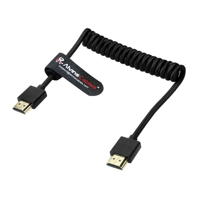 Alvin's Cables 8K HDMI 2.1 Coiled Cable 2ft Gold Plated for Gaming PS5