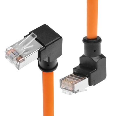 Alvin's Cables Industrial Cat6 Shielded Ethernet Cable Down Angle High Flex Gold Plated 3m Orange