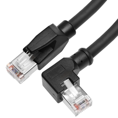 Alvin's Cables Profinet Cat6 Shielded Ethernet Cable Left Angle High Flex Gold Plated 1m for PLC Robotics