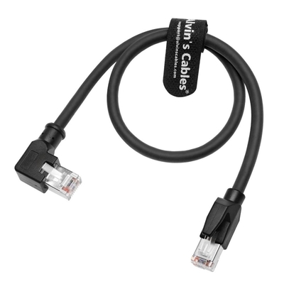 Alvin's Cables Profinet Cat6 Shielded Ethernet Cable Left Angle High Flex Gold Plated 2m for PLC Robotics