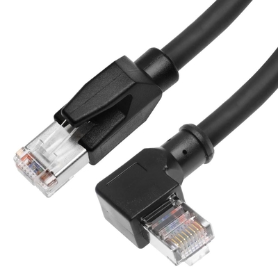 Alvin's Cables Profinet CAT6A Shielded Ethernet Cable Right Angle High Flex Gold Plated 5m for Industrial Automation