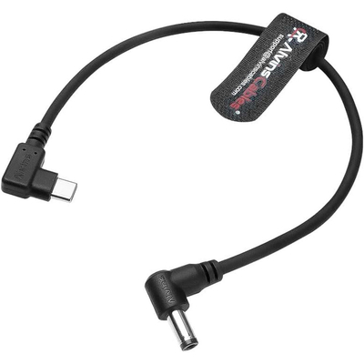 Alvin's Cables Right Angle USB-C Type-C PD to DC Power Cable PD Charging Cable for Blackmagic Video Assist Monitor 30CM/11.8 inches