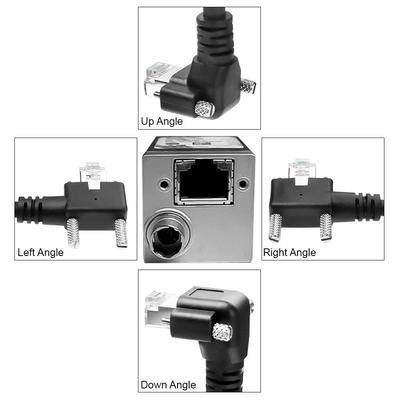 Alvin's GigE Vision Cable CAT6a Shielded 3.3ft Left Angle Vertical RJ45 Screw Lock