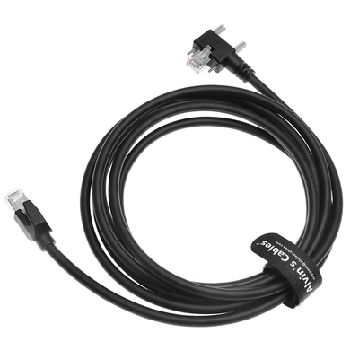 Alvin's CAT6a SF UTP GigE 10m Vertical Screw Lock Left Angle