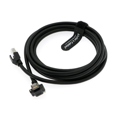 Alvin's Cables CAT6a GigE Vision Cable 3m Shielded Screw Lock Up Angle RJ45