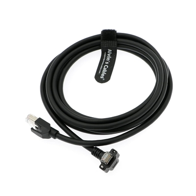 Alvin's Cables CAT6a GigE Vision Cable 3m Shielded Screw Lock Up Angle RJ45