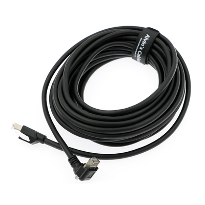 Alvin's Cables CAT6a GigE Vision Cable 10m Shielded Screw Lock Up Angle RJ45
