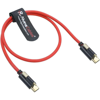 Alvin's Red Locking USB C Cable for Blackmagic 6K 12K 20in 10Gbps