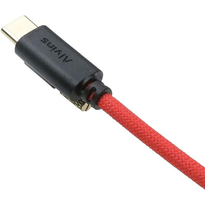 Alvin's Red Locking USB C Cable for Blackmagic 6K 12K 3.3ft 10Gbps
