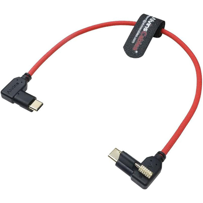 Alvin's Red Locking USB C Cable for Blackmagic 4K G2 12in 10Gbps